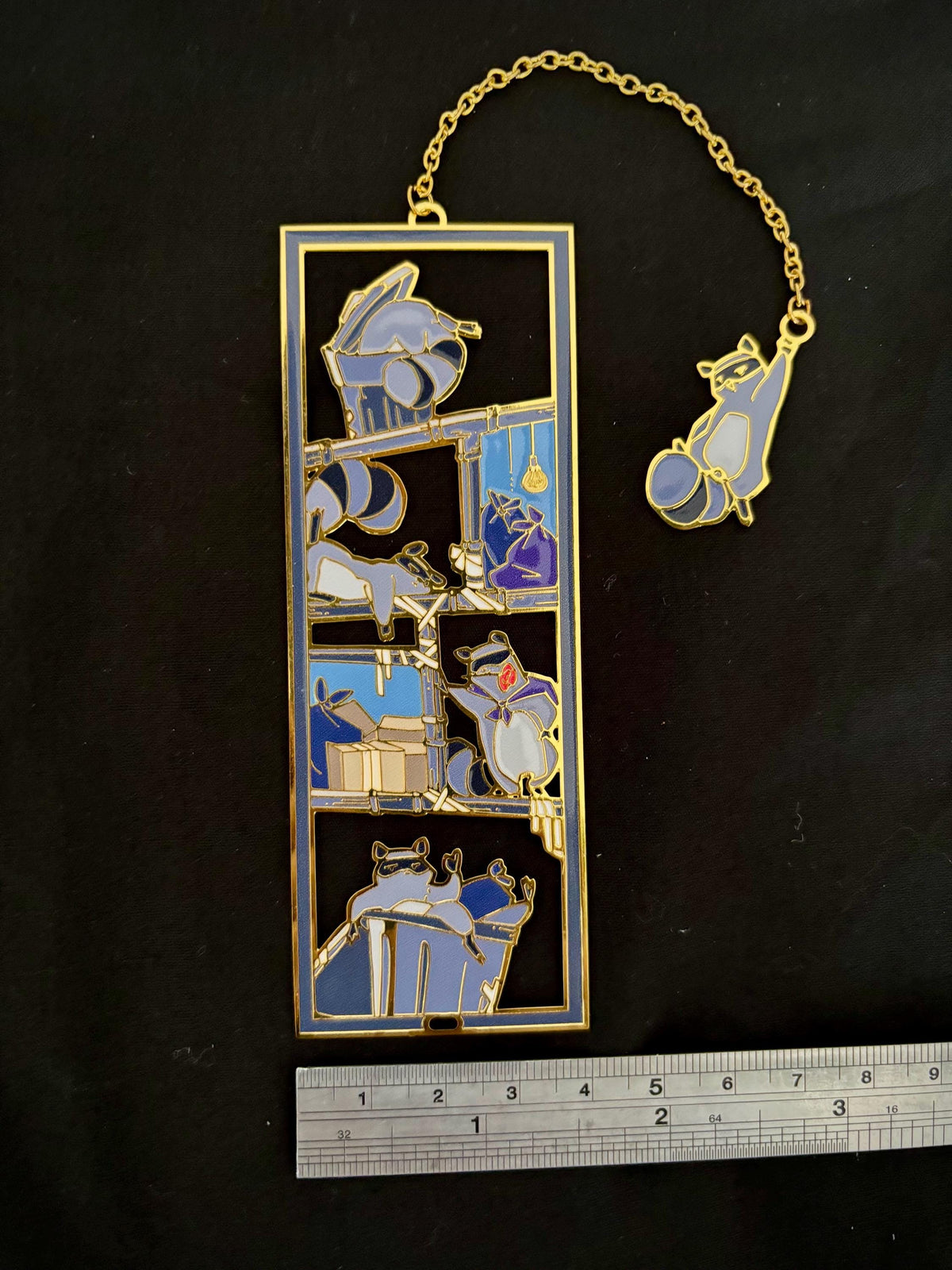 Raccoons | original design | Enamel Bookmark / Charm | 11x4cm