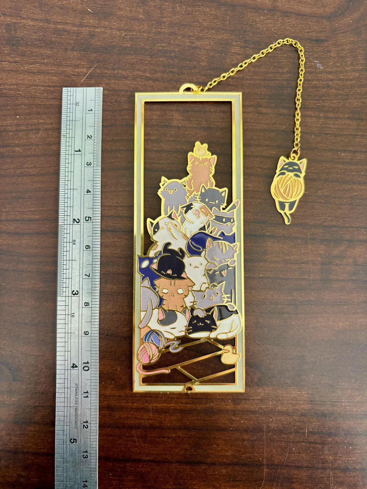 A Pile of Cats | original design | Enamel Bookmark / Charm | 11x4cm