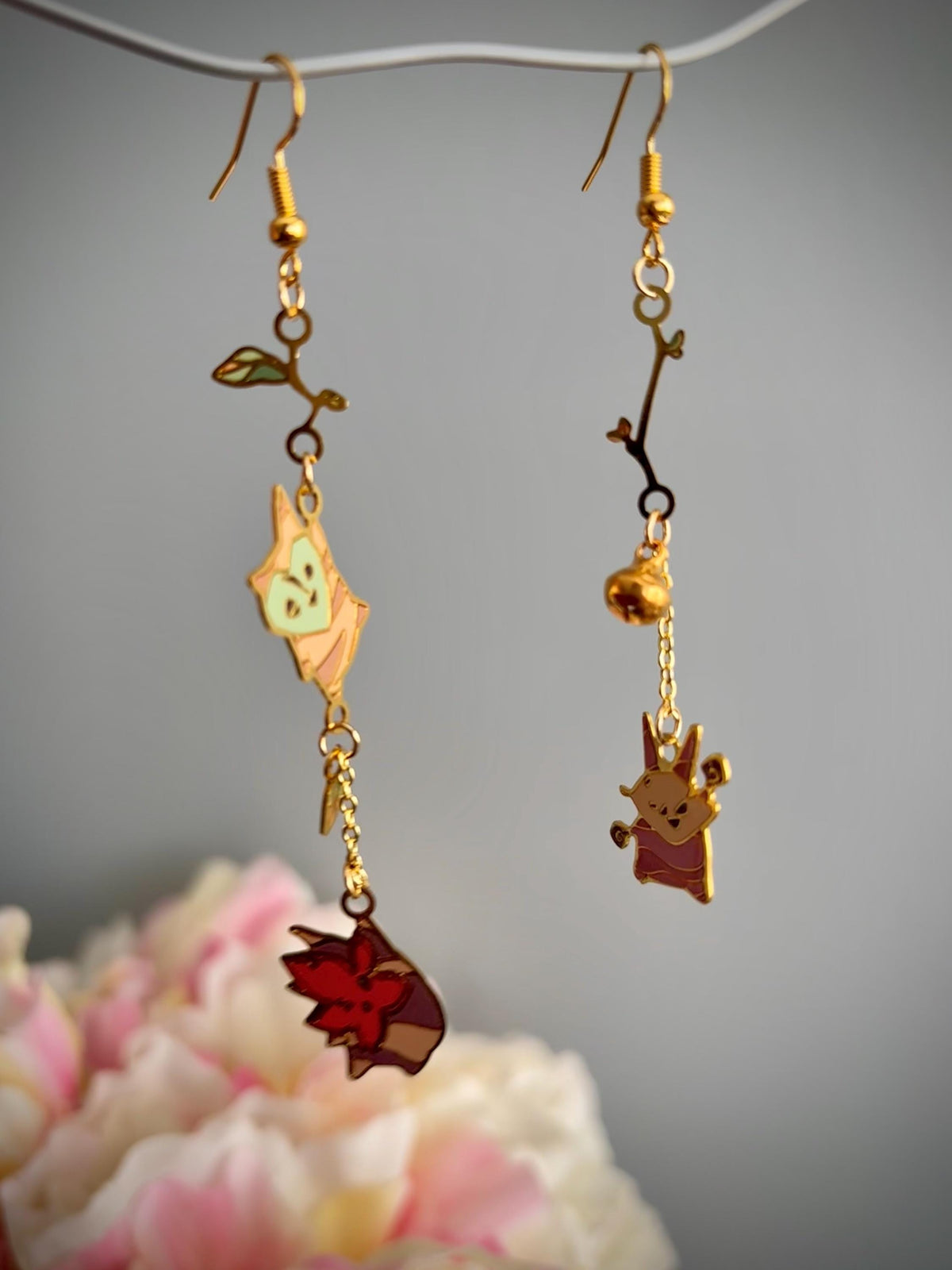 botw/totk inspired | Forest Spirits | Thin/light double-sided Enamel Earrings