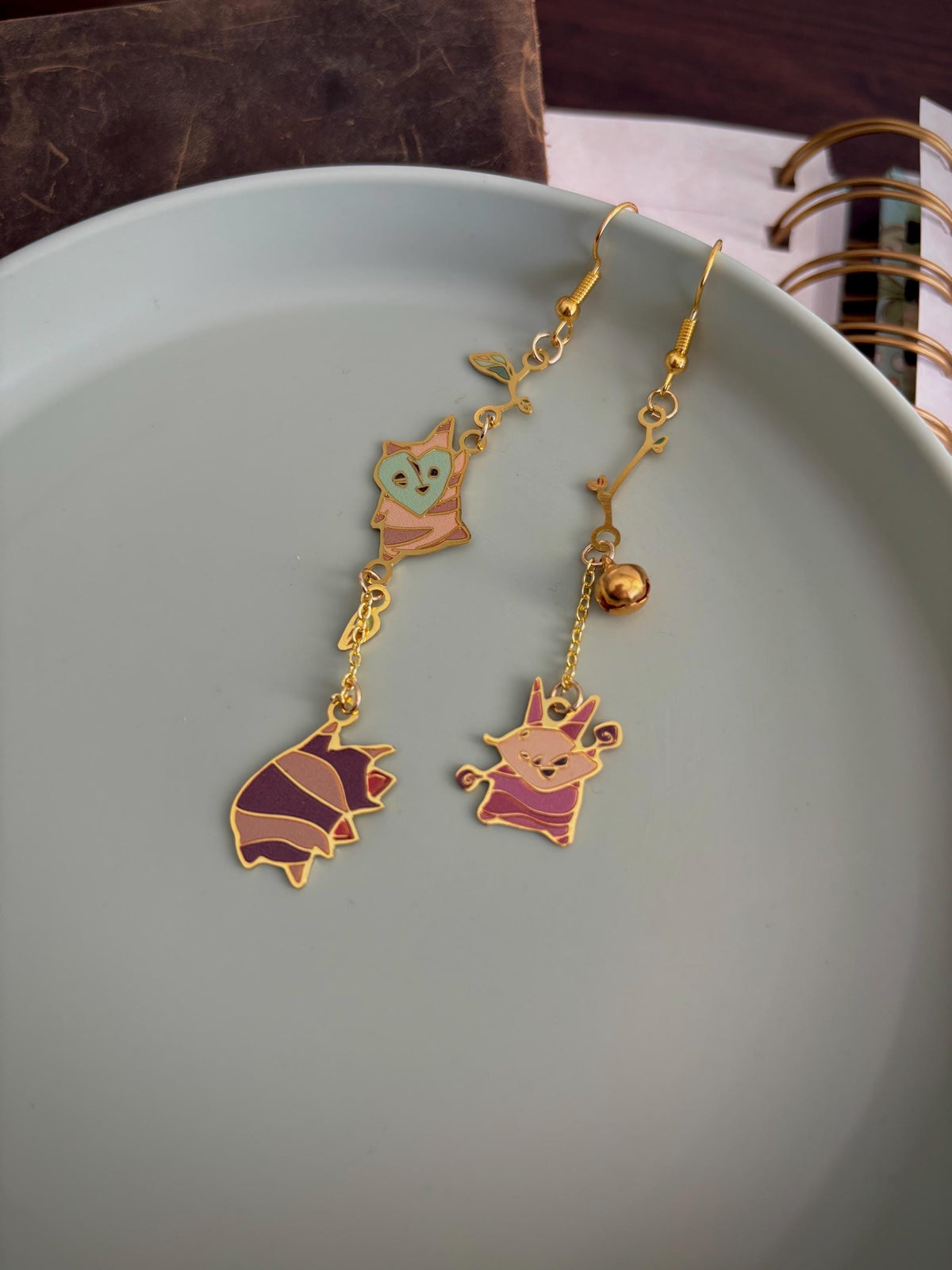 botw/totk inspired | Forest Spirits | Thin/light double-sided Enamel Earrings