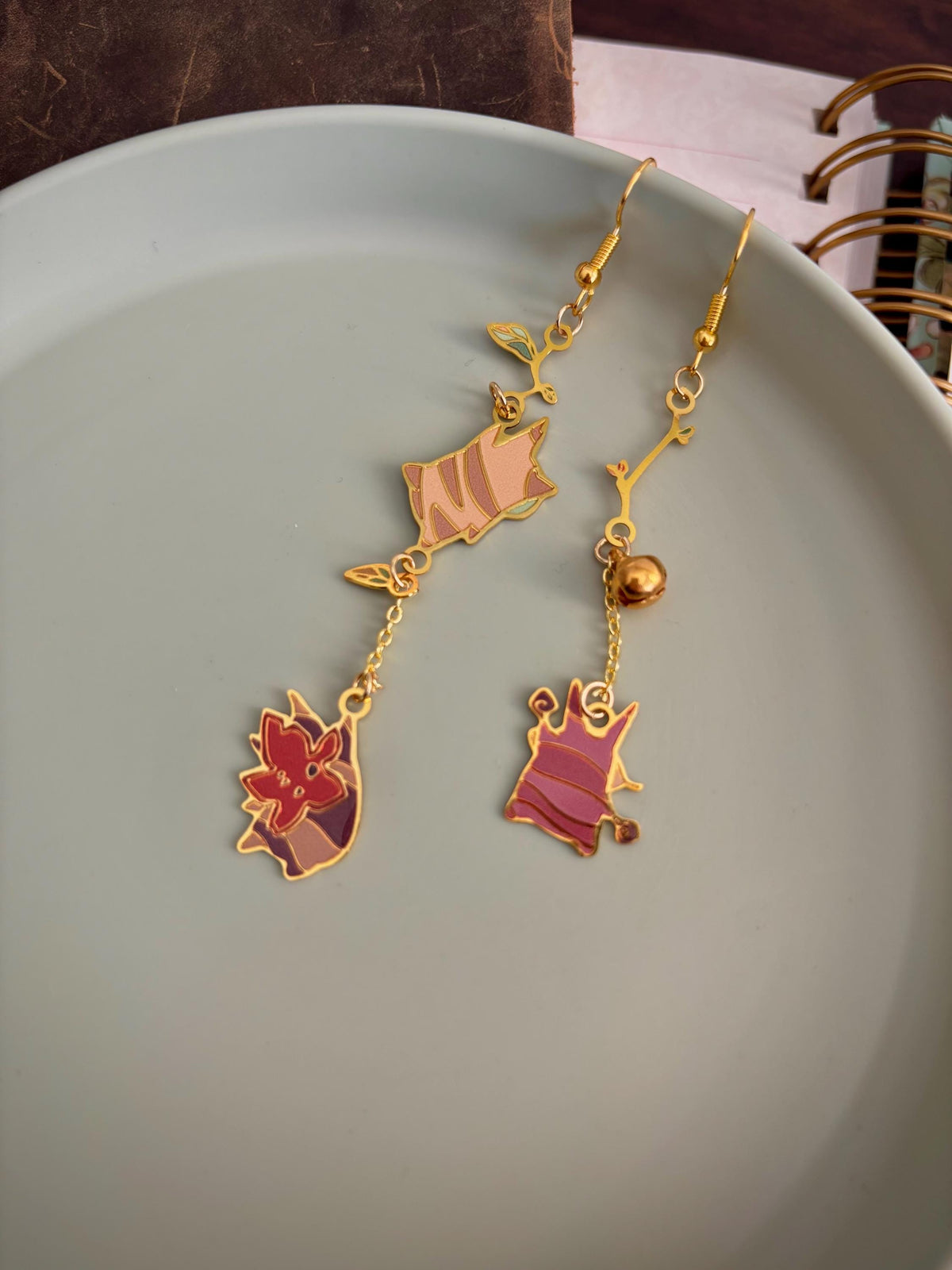 botw/totk inspired | Forest Spirits | Thin/light double-sided Enamel Earrings
