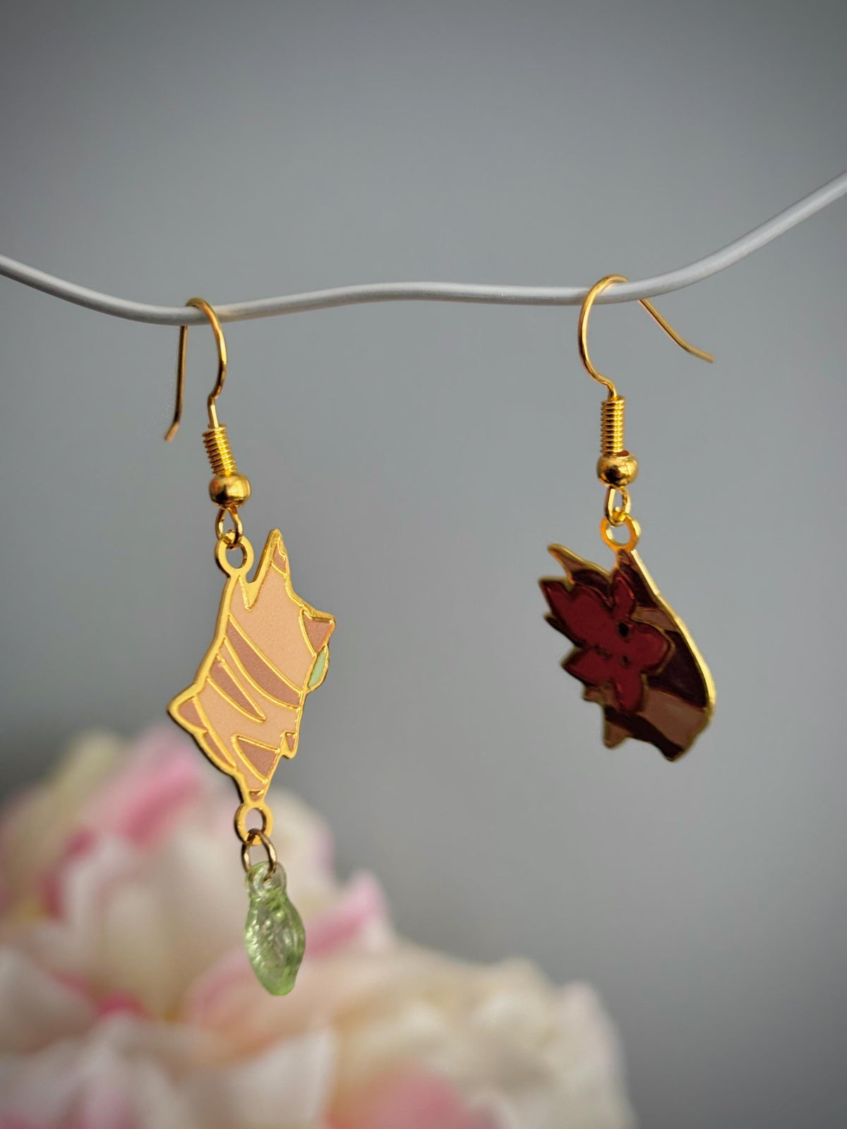 botw/totk inspired | Forest Spirits | Thin/light double-sided Enamel Earrings small