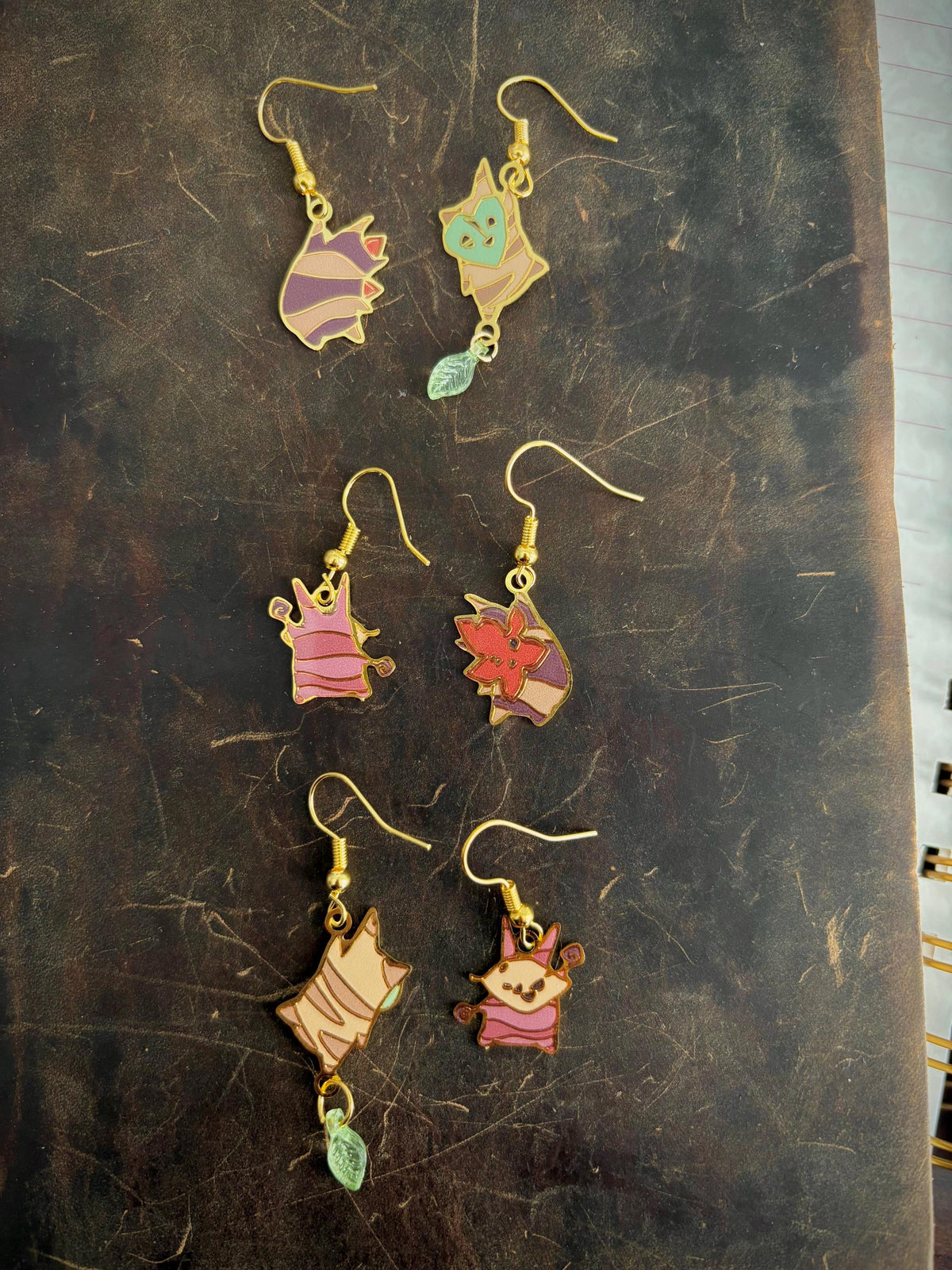 botw/totk inspired | Forest Spirits | Thin/light double-sided Enamel Earrings small