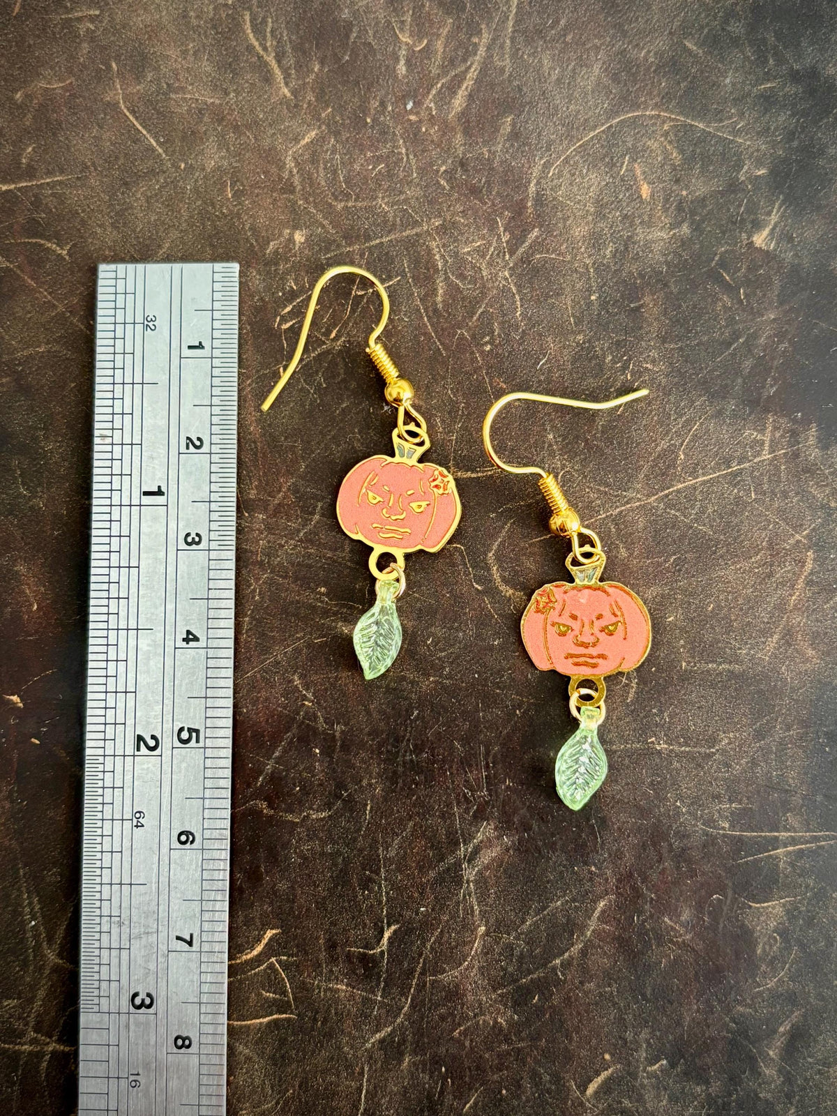 Dungeon Meal inspired | mushroom/mandrake/pumpkin | Thin/light double-sided Enamel Earrings small