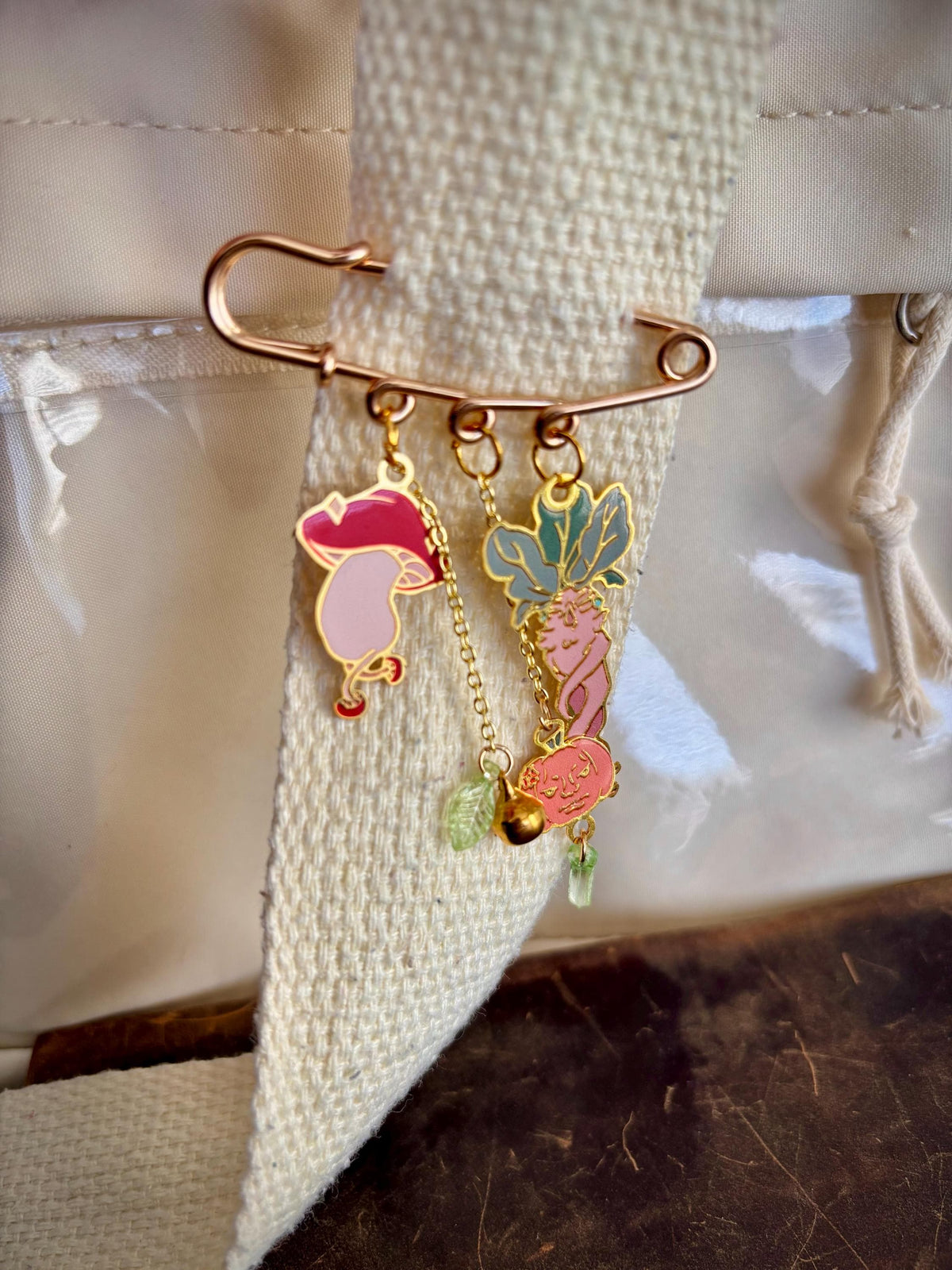 Dungeon Meal inspired | mushroom/mandrake/pumpkin | Dangle Pin Charm