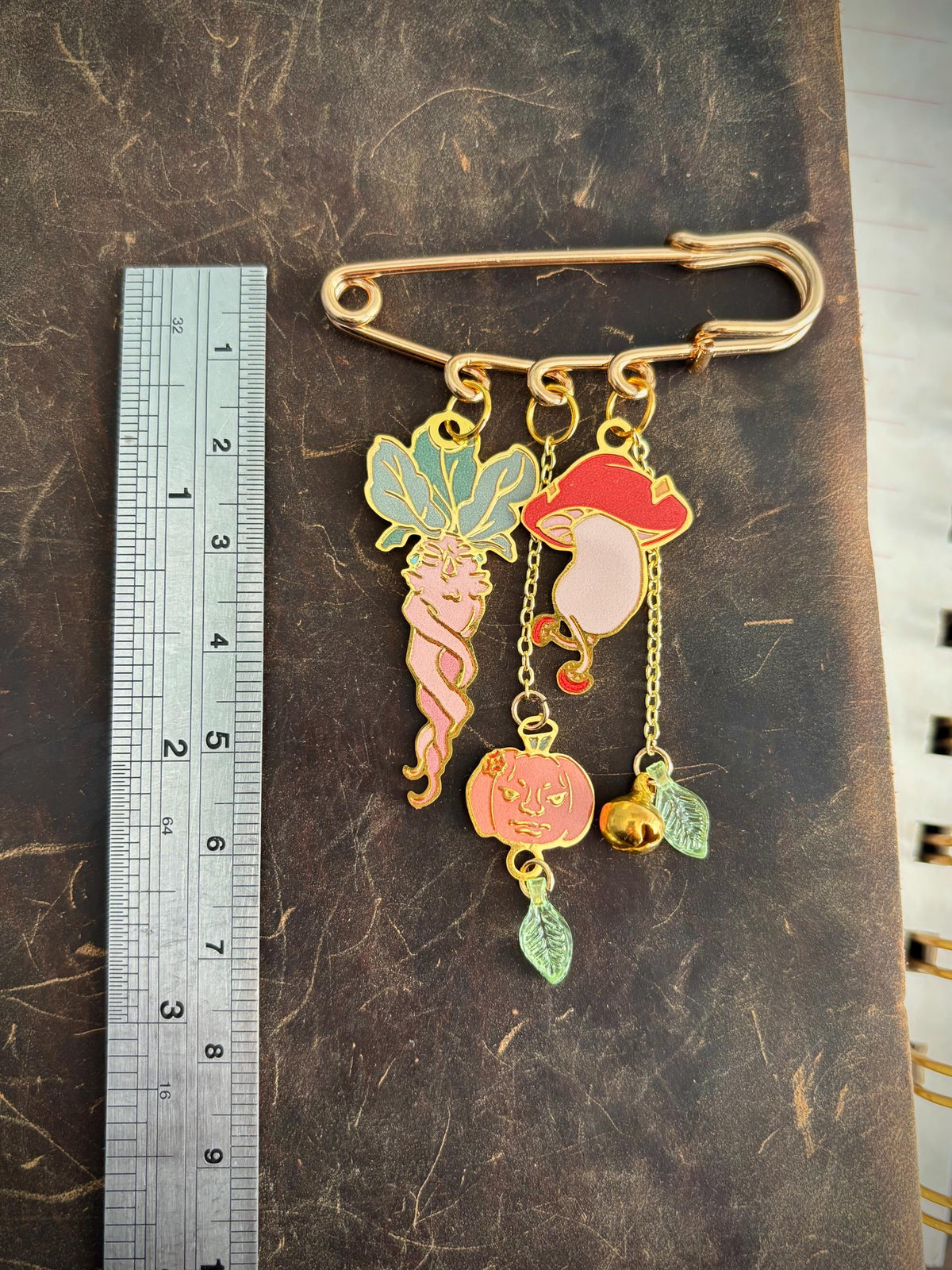Dungeon Meal inspired | mushroom/mandrake/pumpkin | Dangle Pin Charm