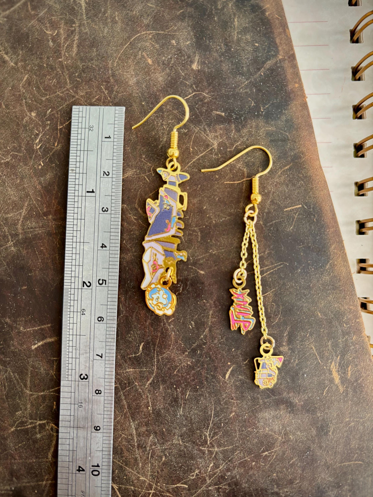 Jinx inspired | LOL | Thin/light double-sided Enamel Earrings