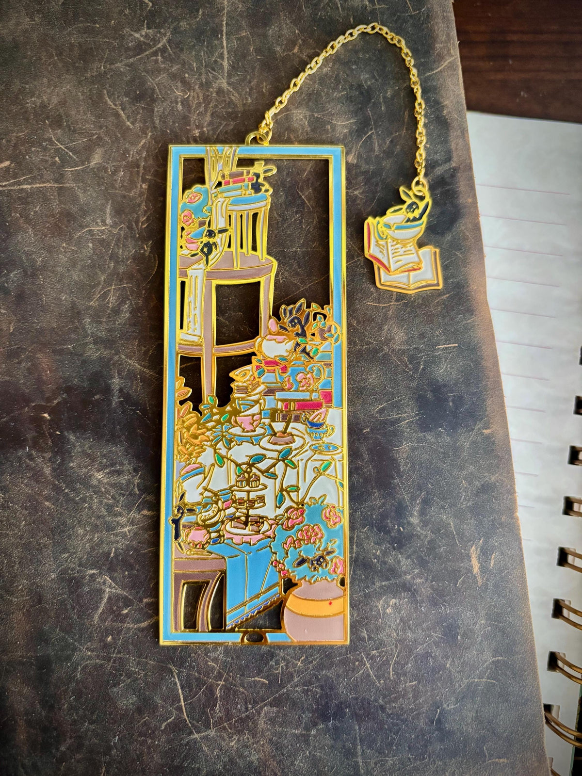 Tea Party | original design | Enamel Bookmark / Charm | 11x4cm