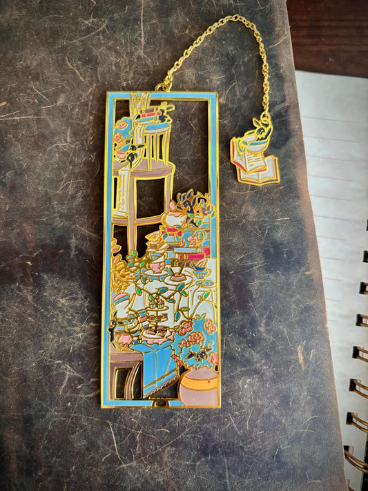 Tea Party | original design | Enamel Bookmark / Charm | 11x4cm
