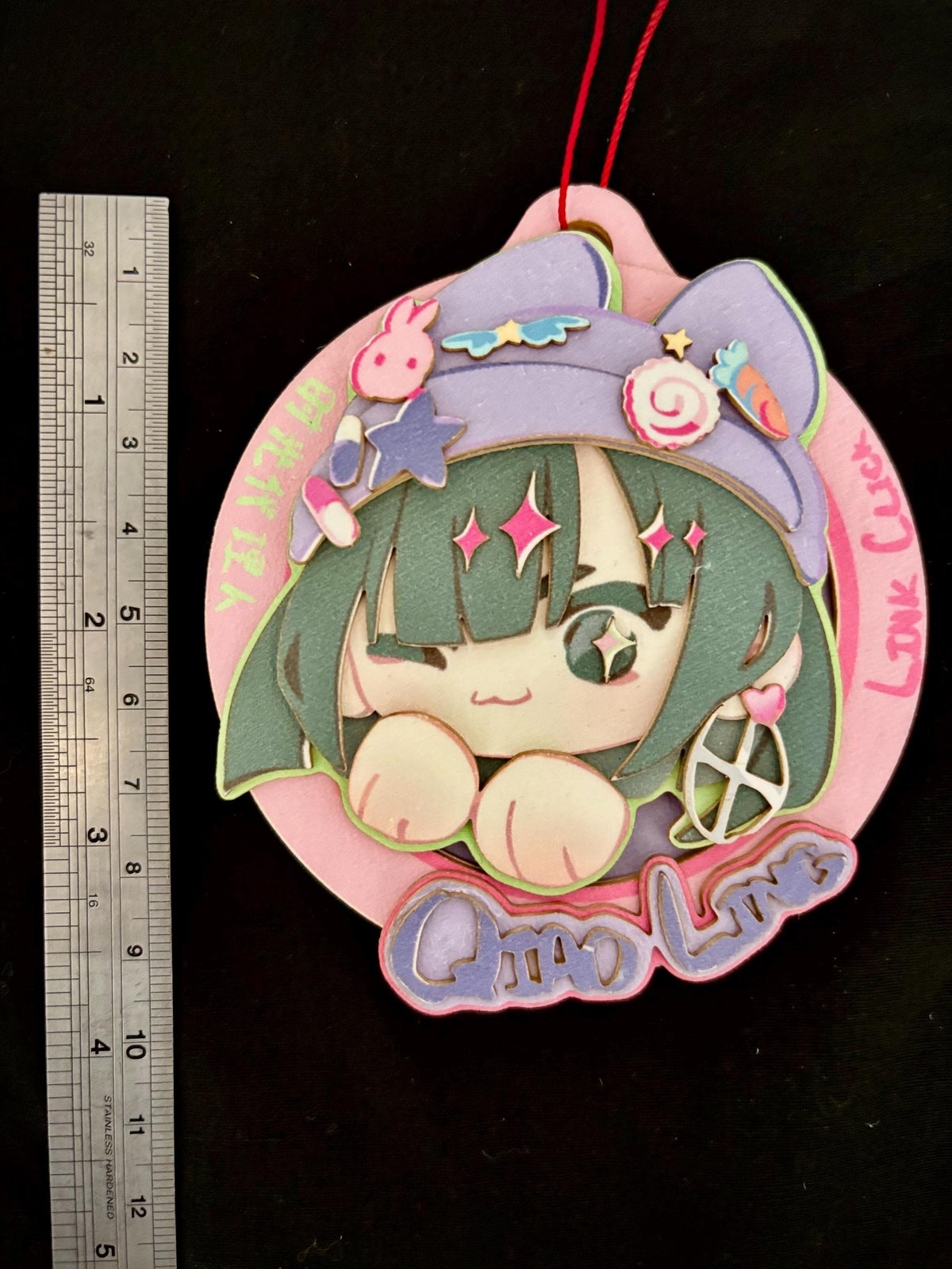 QL | link click | paper biscuit, charm/ornament | ~10x9cm