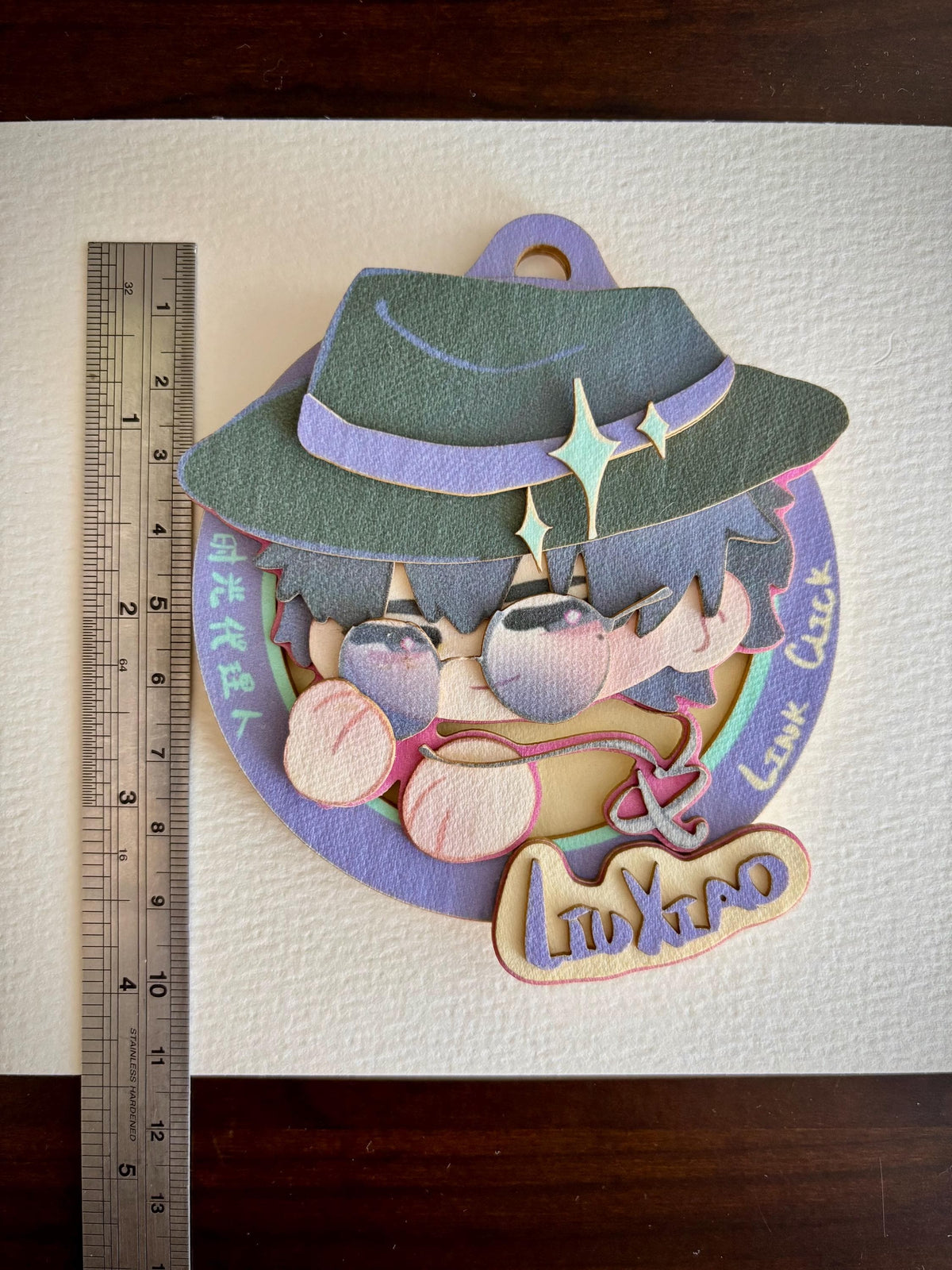 LX | link click | paper biscuit, charm/ornament | ~10x9cm