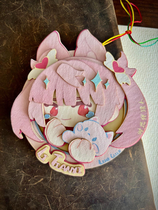 LTX | link click | paper biscuit, charm/ornament | ~10x9cm