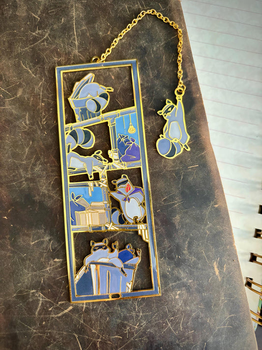 Raccoons | original design | Enamel Bookmark / Charm | 11x4cm