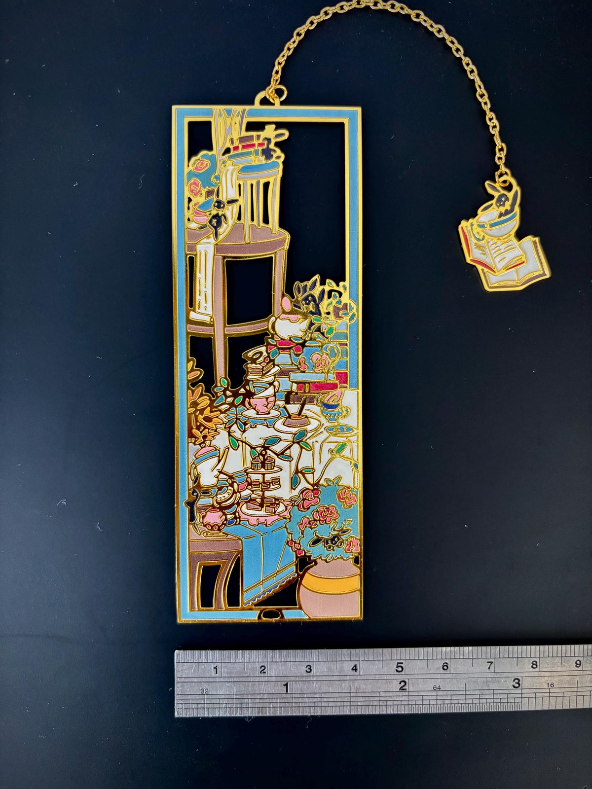 Tea Party | original design | Enamel Bookmark / Charm | 11x4cm